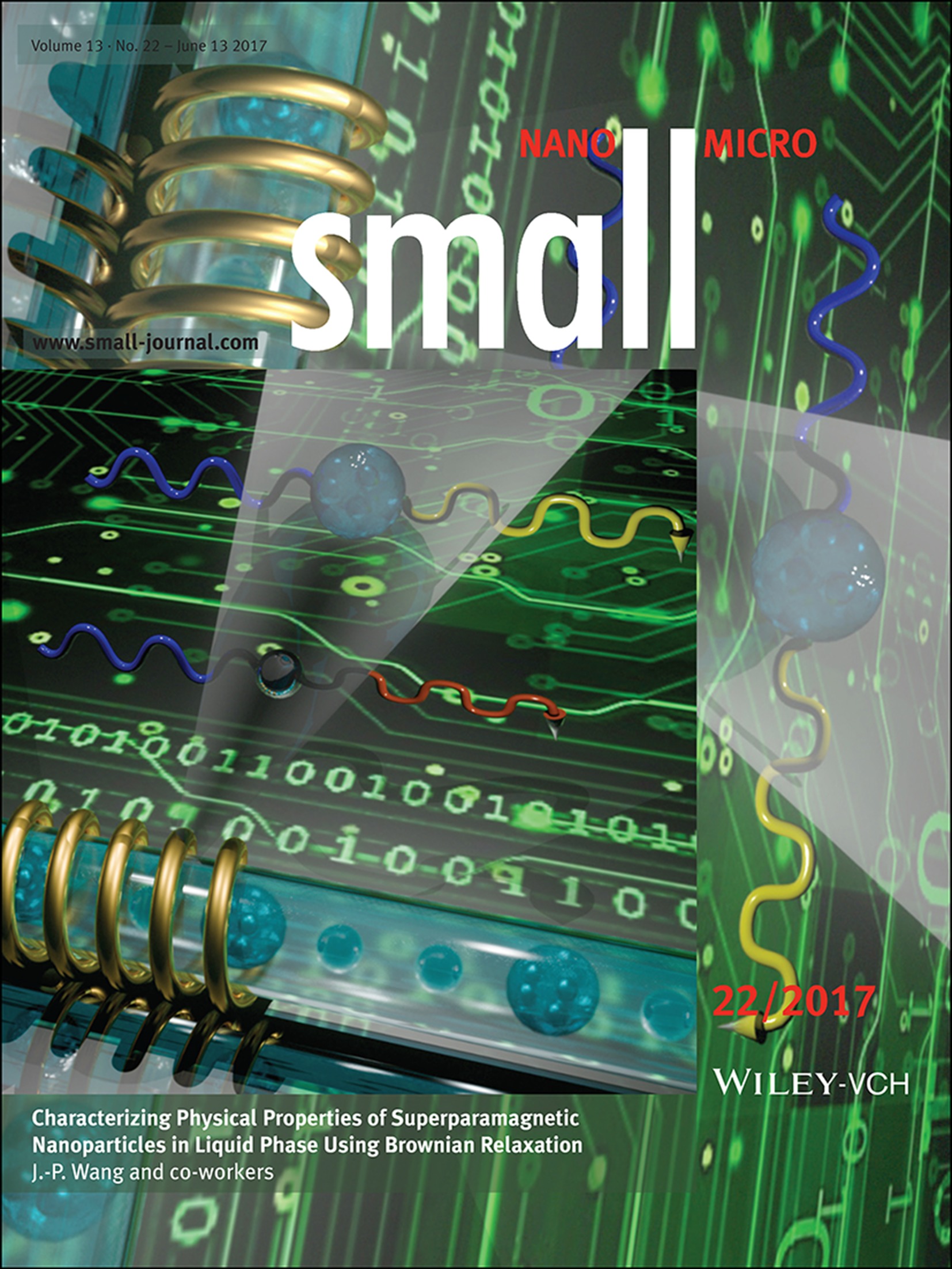 Characterization: Characterizing Physical Properties of Superparamagnetic Nanoparticles in Liquid Phase Using Brownian Relaxation (Small 22/2017) Volume 13 Issue 22, 2017