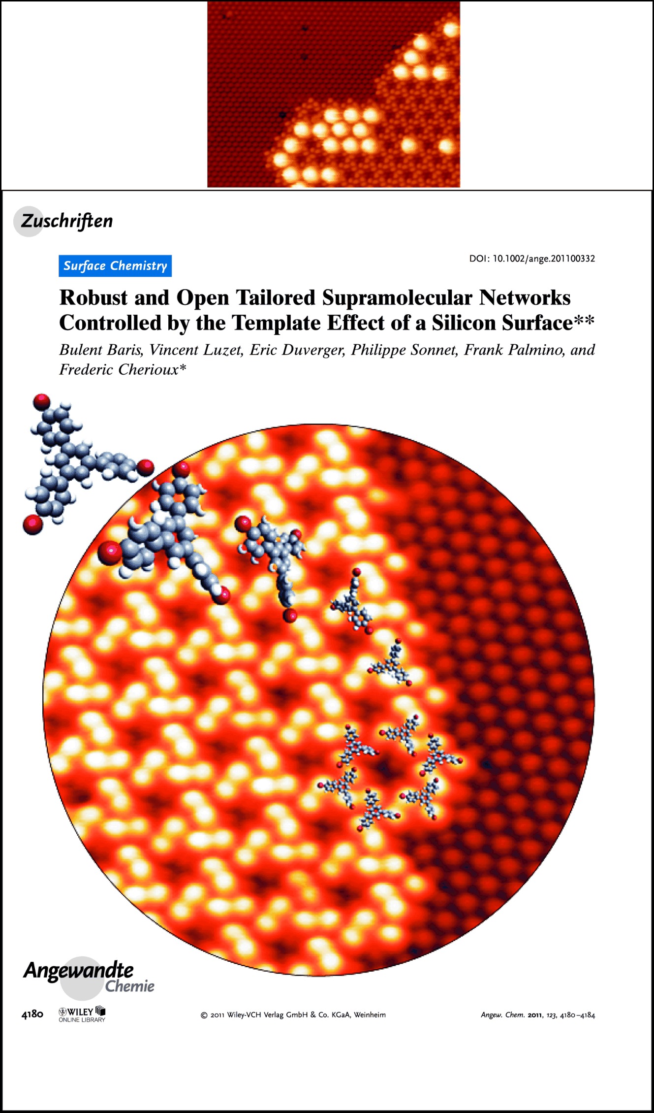 Robust and Open Tailored Supramolecular Networks Controlled by the Template Effect of a Silicon Surface