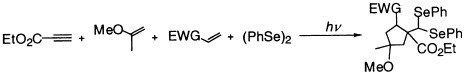 Highly Selective Sequential Addition and Cyclization Reactions Involving Diphenyl Diselenide, an Alkyne, and Alkenes under Visible-Light Irradiation