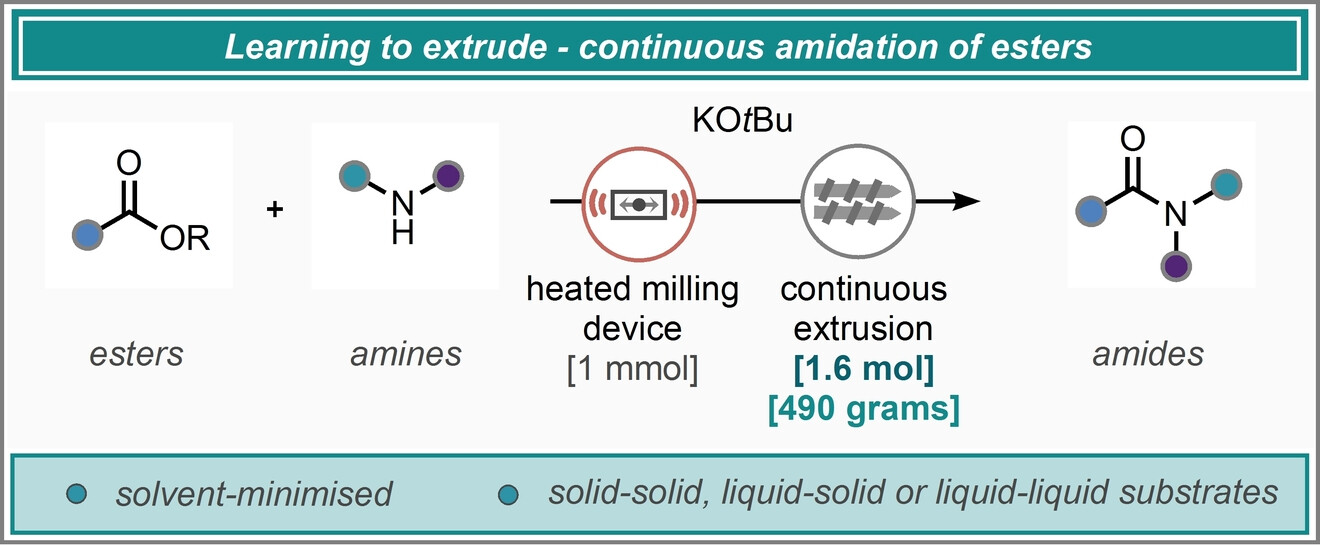 Solvent Minimized Synthesis of Amides by Reactive Extrusion
