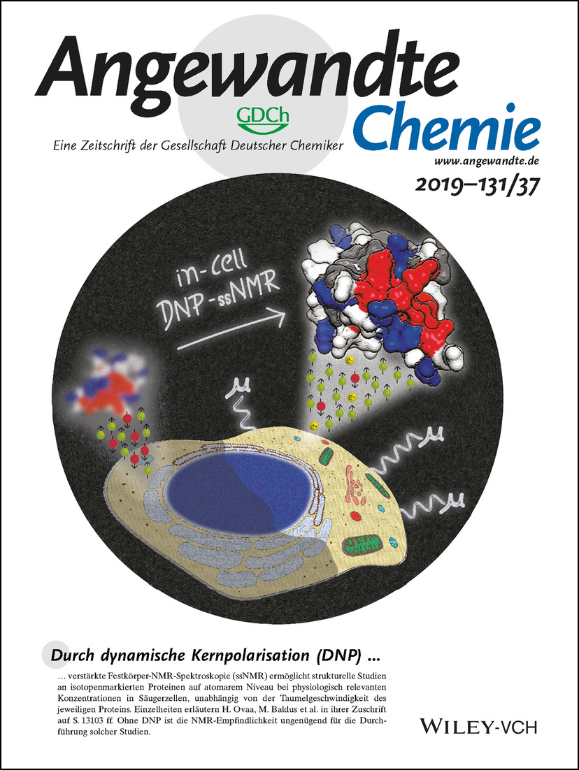 Rücktitelbild: DNP-Supported Solid-State NMR Spectroscopy of Proteins Inside Mammalian Cells (Angew. Chem. 37/2019) Volume 131 Issue 37, 2019