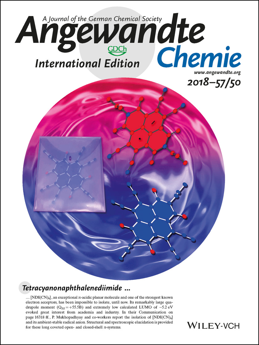 Back Cover: Isolation of Tetracyano-Naphthalenediimide and Its Stable Planar Radical Anion (Angew. Chem. Int. Ed. 50/2018) Volume 57 Issue 50, 2018