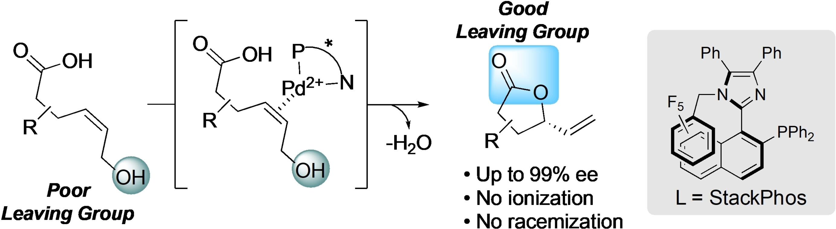 Enantioselective Lactonization by π-Acid-Catalyzed Allylic Substitution: A Complement to π-Allylmetal Chemistry