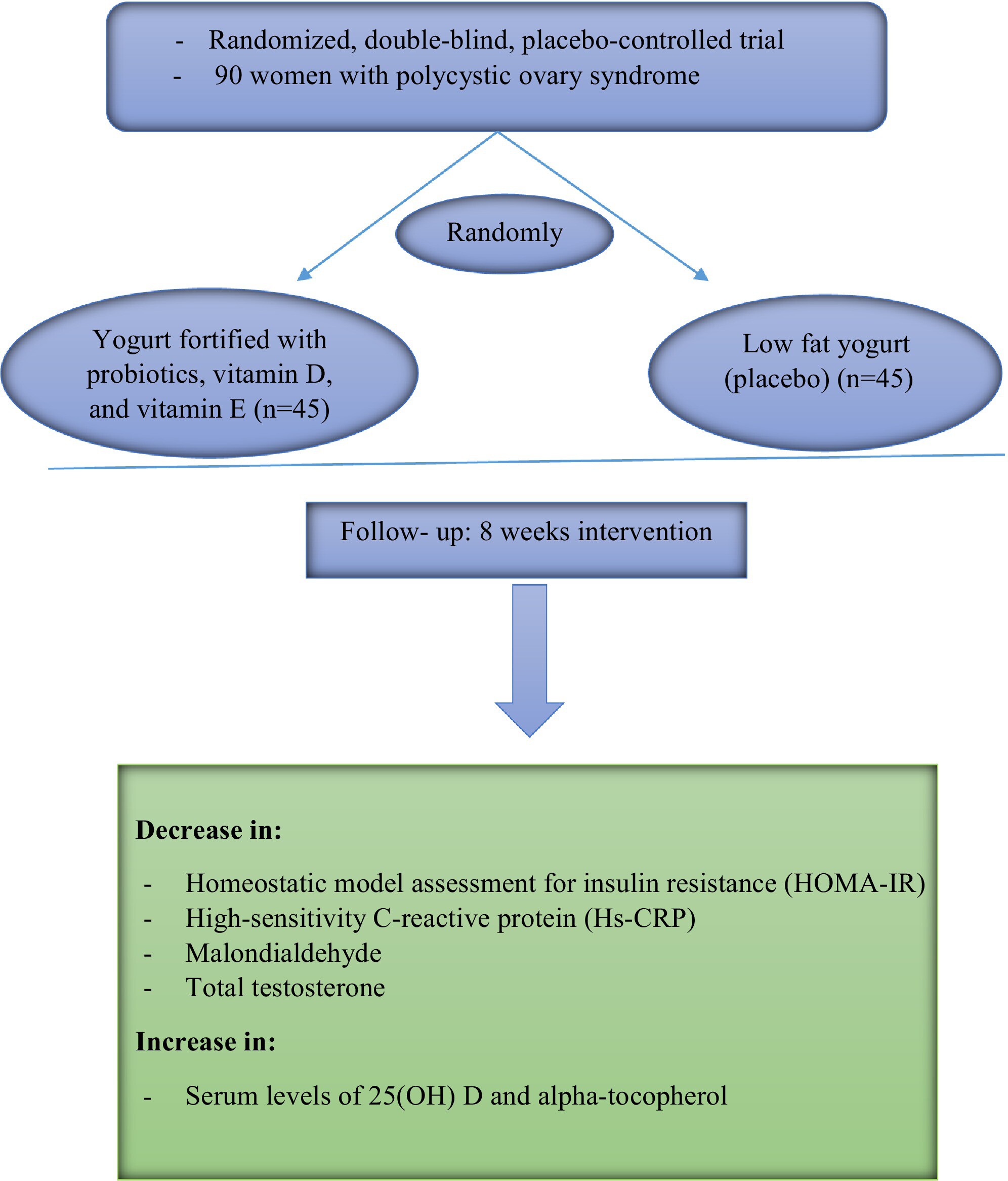The Effects of a Novel Fortified Dairy Product on Weight Loss, Metabolic Profiles, and Endocrine Hormones in Women With Polycystic Ovary Syndrome: A Double-Blind Randomized Controlled Trial