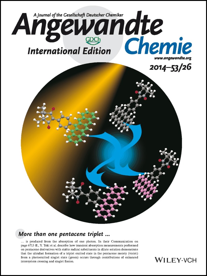 Inside Back Cover: Excited-State Dynamics of Pentacene Derivatives with Stable Radical Substituents (Angew. Chem. Int. Ed. 26/2014)