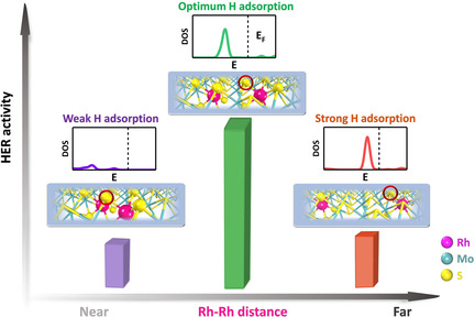 Distance Synergy of MoS2-Confined Rhodium Atoms for Highly Efficient Hydrogen Evolution