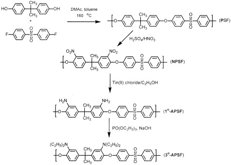 Synthesis and properties of amine-containing poly(arylene ether sulfone) as an anion-exchange matrix