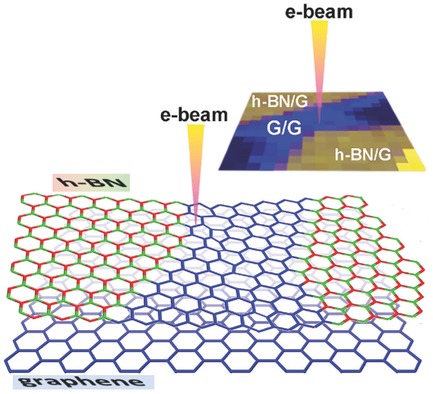 Postsynthesis of h-BN/Graphene Heterostructures Inside a STEM