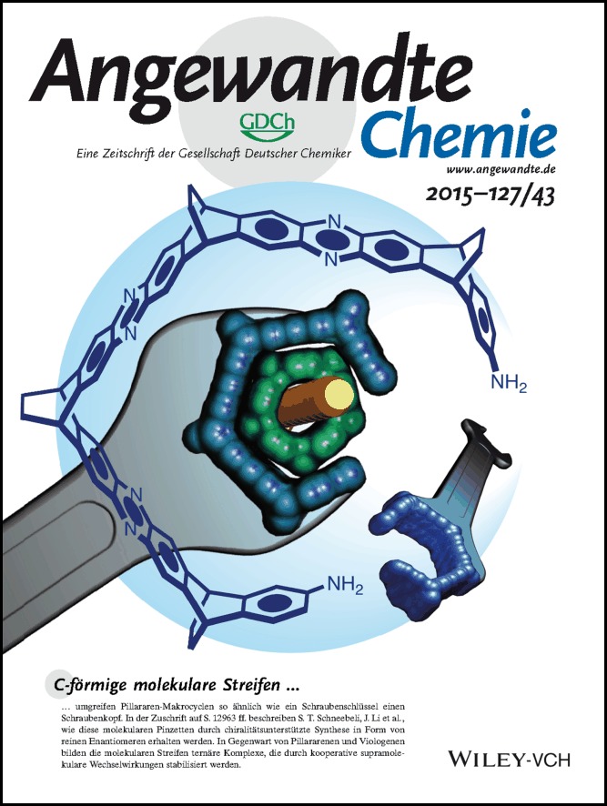 Innentitelbild: Regulating Molecular Recognition with C-Shaped Strips Attained by Chirality-Assisted Synthesis (Angew. Chem. 43/2015)