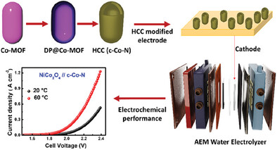 A Simple and Efficient Non-Noble Cathode Catalyst Based on Carbon Hollow Nanocapsules Containing Cobalt-Based Materials for Anion Exchange Membrane Water Electrolyzer