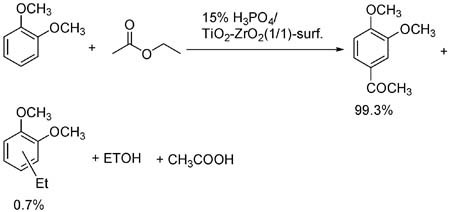 Highly Selective Vapor-Phase Acylation of Veratrole over H3PO4/TiO2-ZrO2: Using Ethyl Acetate as a Green and Efficient Acylating Agent