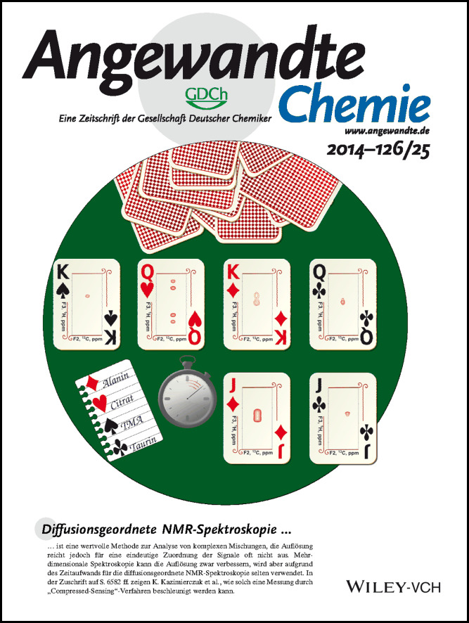 Innenrücktitelbild: Accelerating Diffusion-Ordered NMR Spectroscopy by Joint Sparse Sampling of Diffusion and Time Dimensions (Angew. Chem. 25/2014)