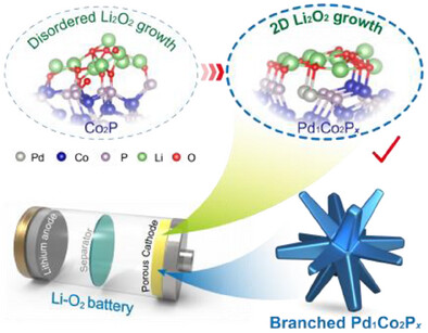 Interface Engineering of Branched PdCoPx Nanostructures for High-Performance Lithium–Oxygen Batteries