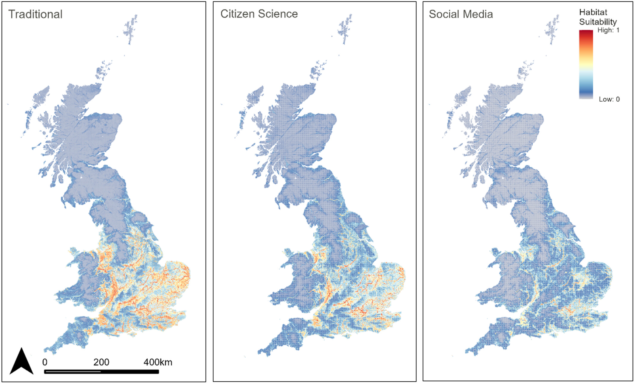 Investigating the potential of social media and citizen science data to track changes in species' distributions