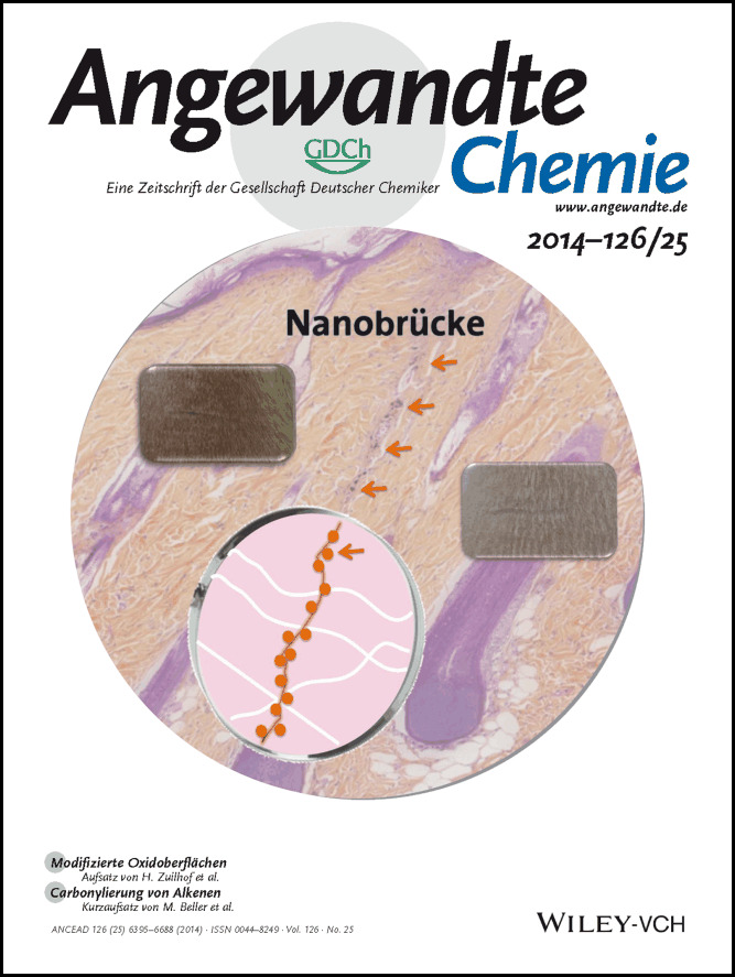 Titelbild: Organ Repair, Hemostasis, and In Vivo Bonding of Medical Devices by Aqueous Solutions of Nanoparticles (Angew. Chem. 25/2014)