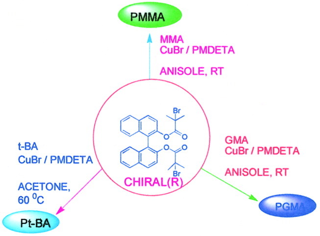 ATRP of methyl methacrylate using a novel binol ester-based bifunctional initiator