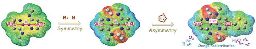 Oxygen Reduction Activity of B←N-Containing Organic Molecule Affected by Asymmetric Regulation