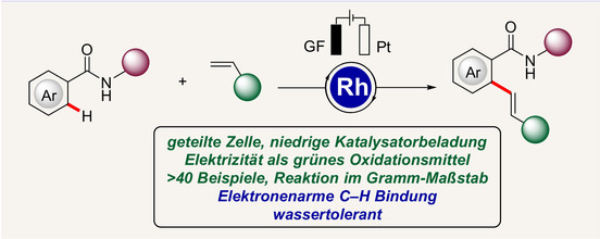 Rhodiumkatalysierte elektrooxidative C-H-Olefinierung von Benzamiden