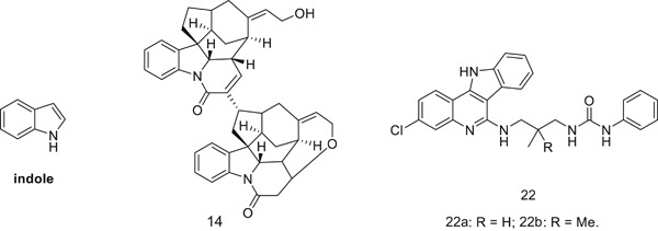 The antimalarial activity of indole alkaloids and hybrids