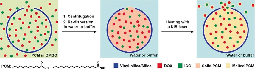 Encapsulation of a Phase-Change Material in Nanocapsules with a Well-Defined Hole in the Wall for the Controlled Release of Drugs
