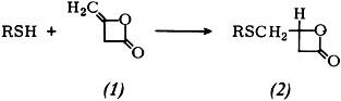 Addition of Alkanethiols to Diketene