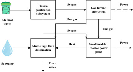 Performance Analysis of a Novel Water/Electricity Cogeneration System Based on Plasma Waste Gasification and a Small Modular Reactor