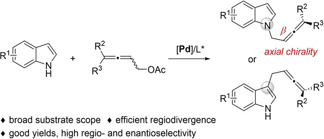 Direct Catalytic Asymmetric and Regiodivergent N1- and C3-Allenylic Alkylation of Indoles