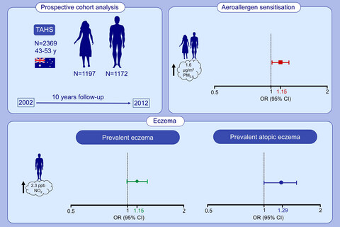 Association between ambient air pollution and development and persistence of atopic and non-atopic eczema in a cohort of adults