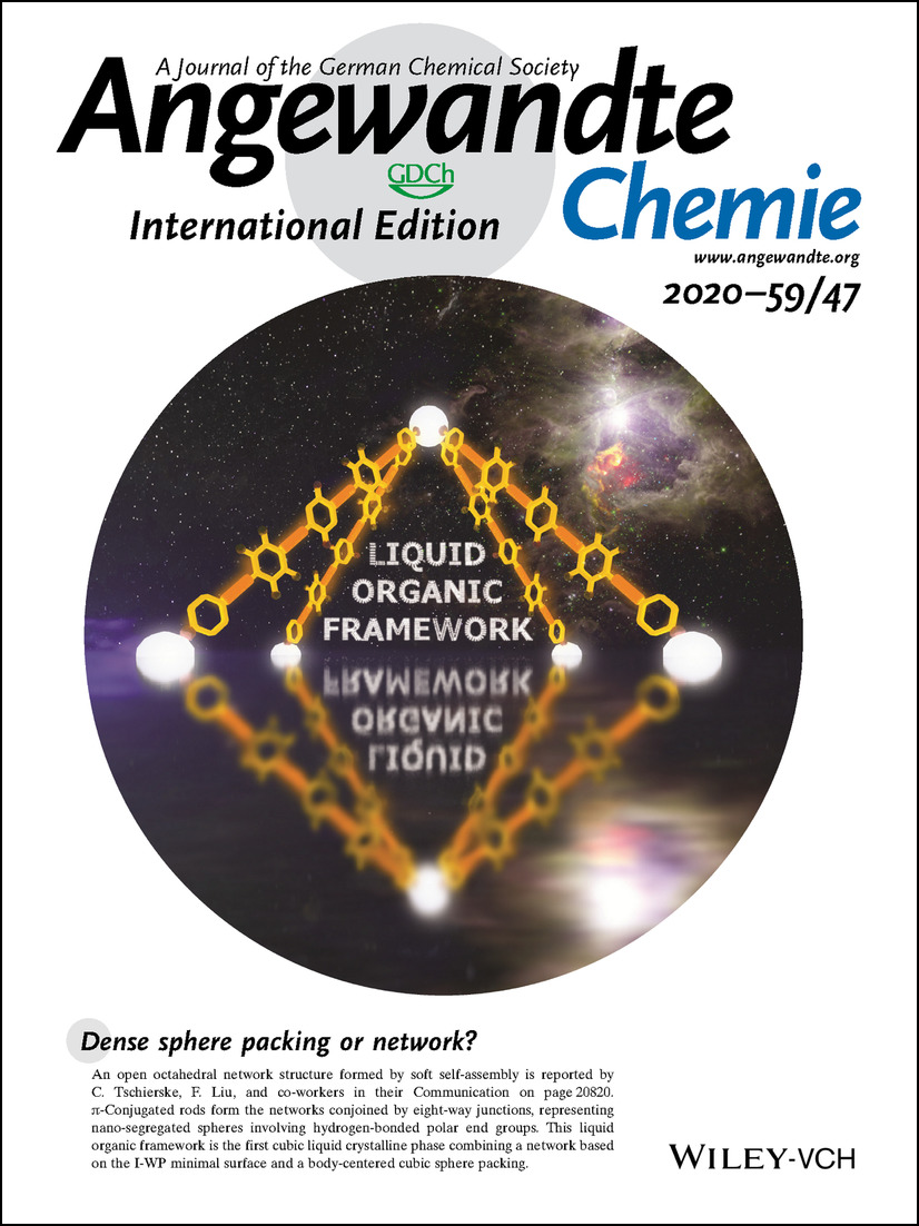 Back Cover: Liquid Organic Frameworks: A Liquid Crystalline 8-Connected Network with Body-Centered Cubic Symmetry (Angew. Chem. Int. Ed. 47/2020) Volume 59 Issue 47, 2020
