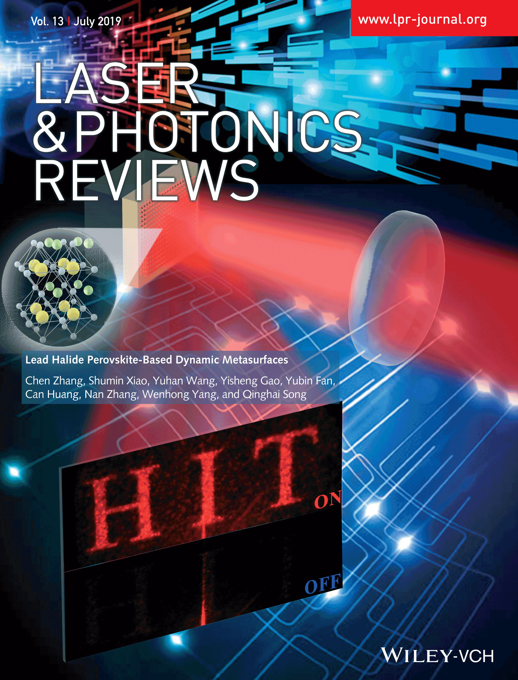 Dynamic Perovskite Metasurfaces: Lead Halide Perovskite-Based Dynamic Metasurfaces (Laser Photonics Rev. 13(7)/2019) Volume 13 Issue 7, 2019