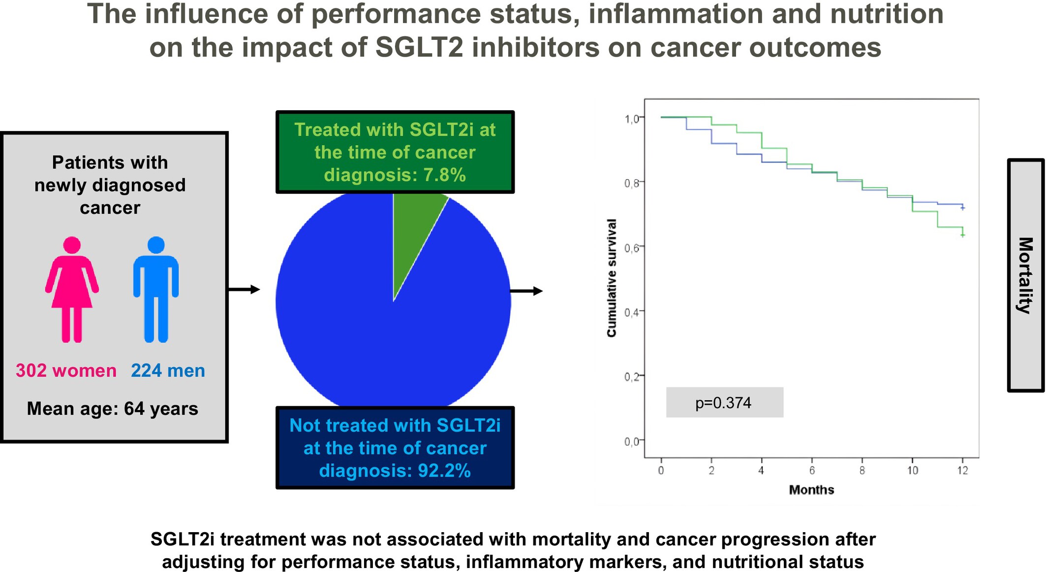 The Influence of Performance Status, Inflammation, and Nutrition on the Impact of SGLT2 Inhibitors on Cancer Outcomes