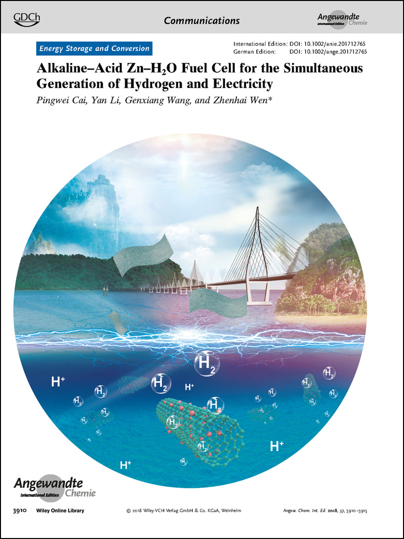 Frontispiece: Alkaline–Acid Zn–H2O Fuel Cell for the Simultaneous Generation of Hydrogen and Electricity Volume 57 Issue 15, 2018