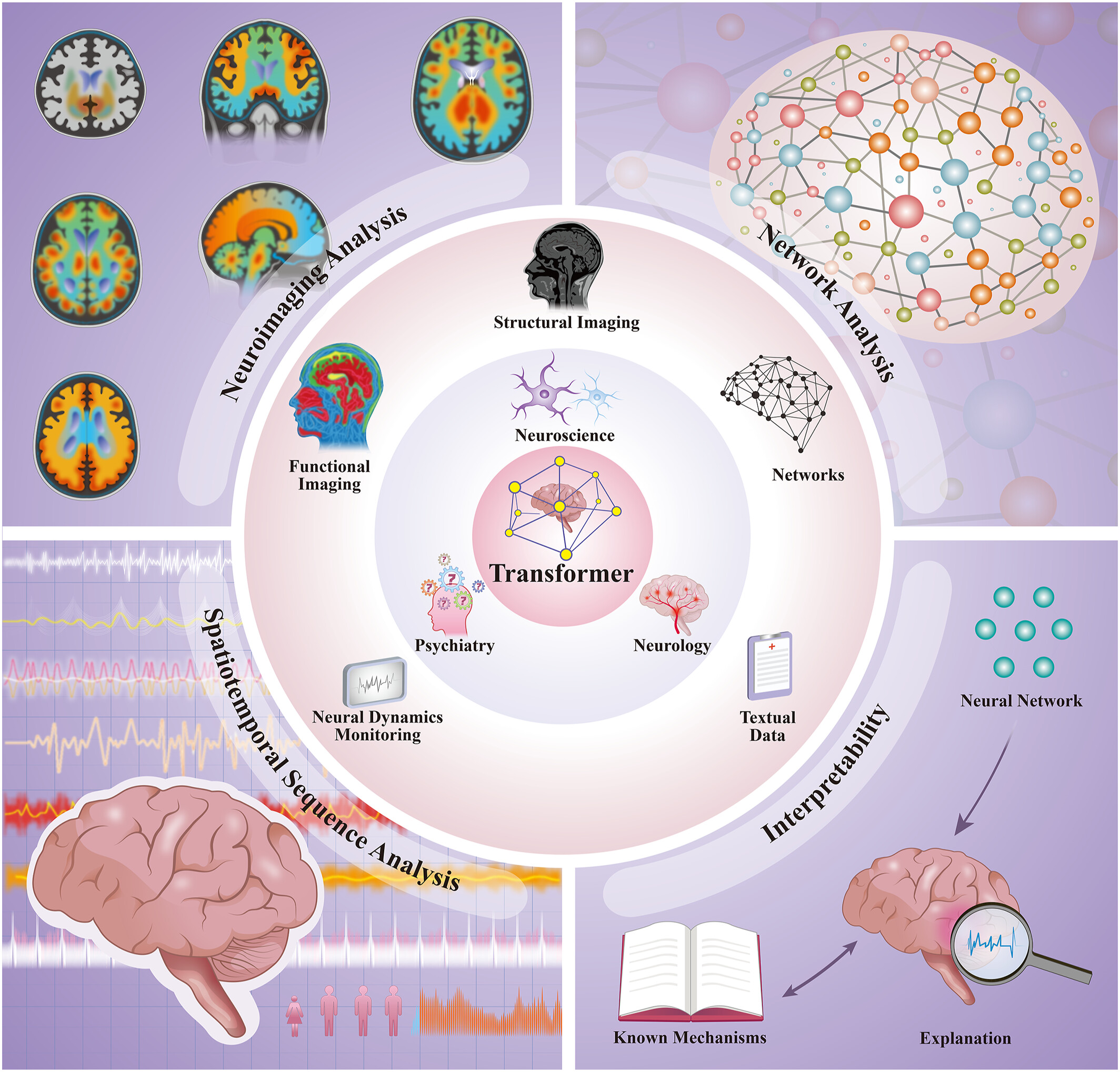 Comprehensive review of Transformer-based models in neuroscience, neurology, and psychiatry