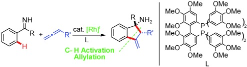 syn-Selective Rhodium(I)-Catalyzed Allylations of Ketimines Proceeding through a Directed C<span class='icomoon'></span>H Activation/Allene Addition Sequence