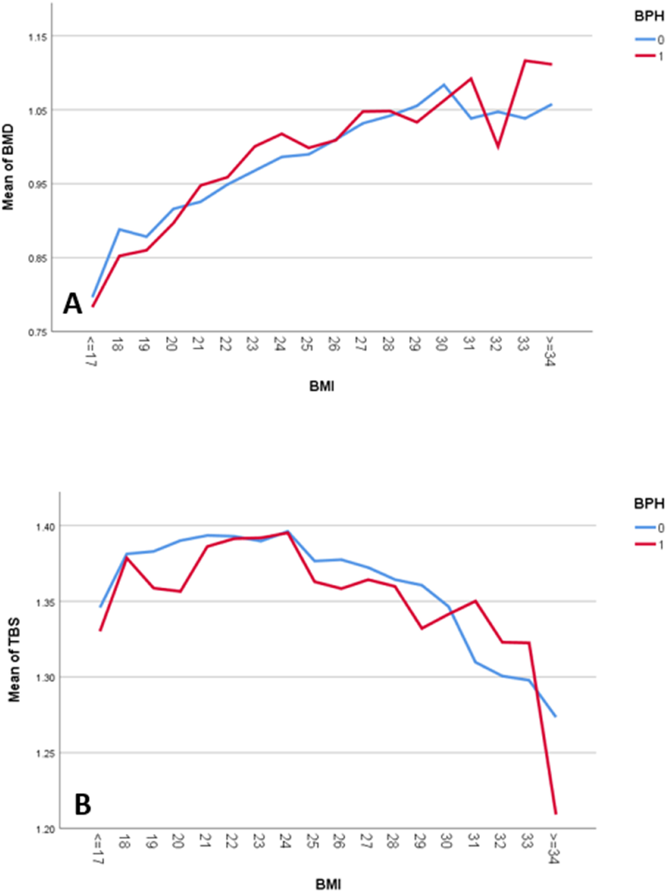 The Impact of Body Mass Index and Benign Prostatic Hyperplasia on Bone Health of Middle-Aged and Older Men