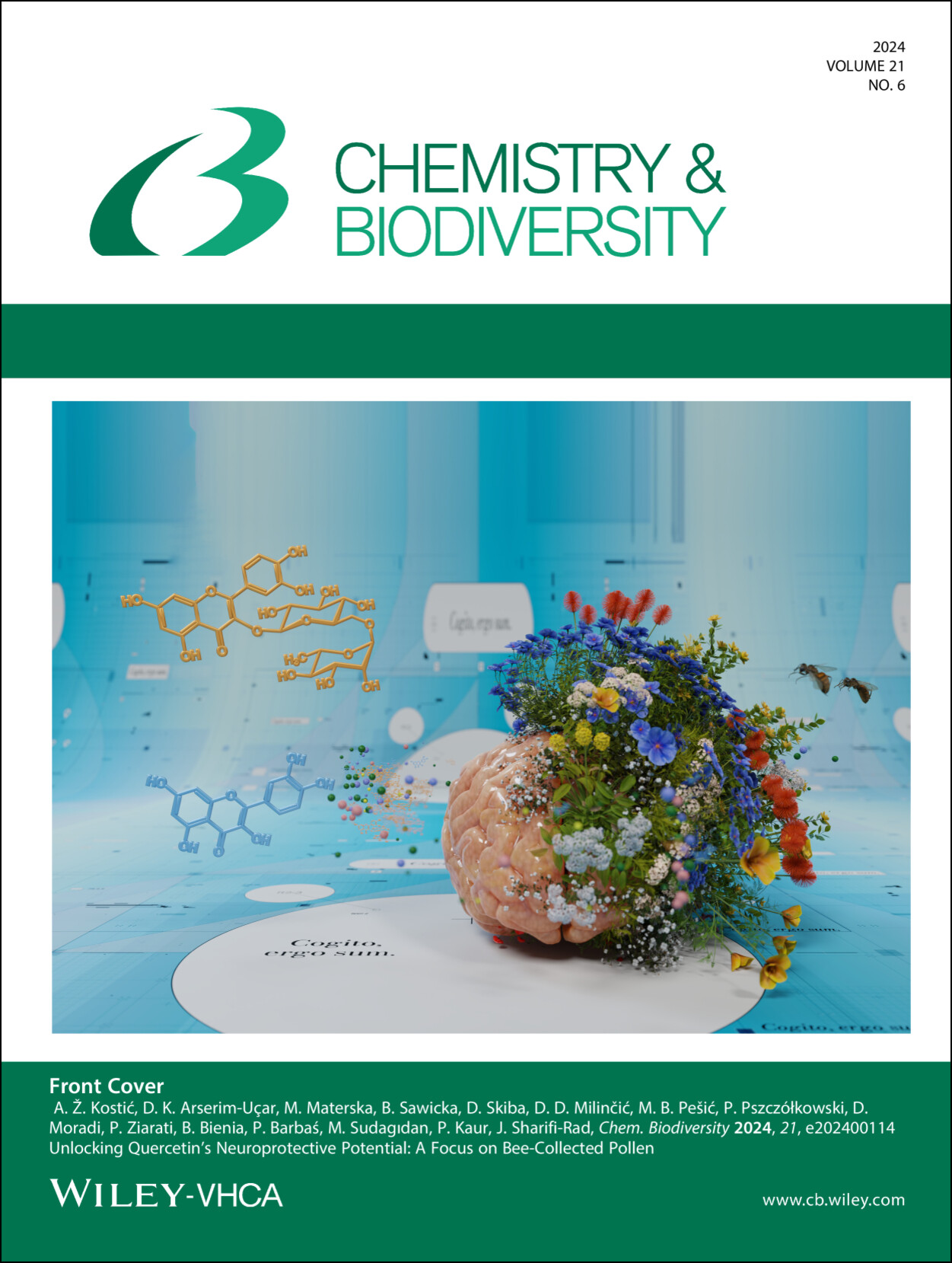Front Cover: Unlocking Quercetin's Neuroprotective Potential: A Focus on Bee-Collected Pollen (Chem. Biodiversity 6/2024) Volume 21 Issue 6, 2024