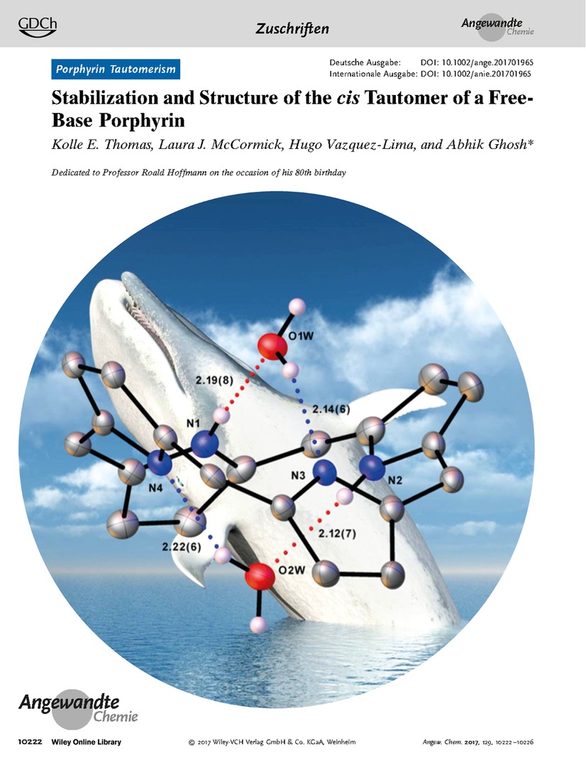 Frontispiz: Stabilization and Structure of the cis Tautomer of a Free-Base Porphyrin Volume 129 Issue 34, 2017