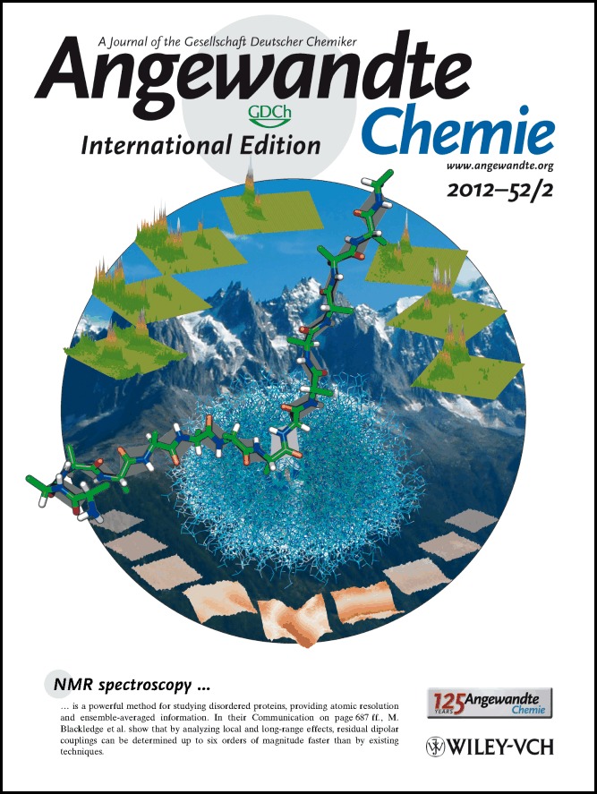 Inside Back Cover: Direct Prediction of NMR Residual Dipolar Couplings from the Primary Sequence of Unfolded Proteins (Angew. Chem. Int. Ed. 2/2013)