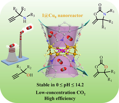 An Atomically Precise Copper Cluster Nanoreactor for Efficient Catalysis in Chemical Fixation of Low-Concentration CO2