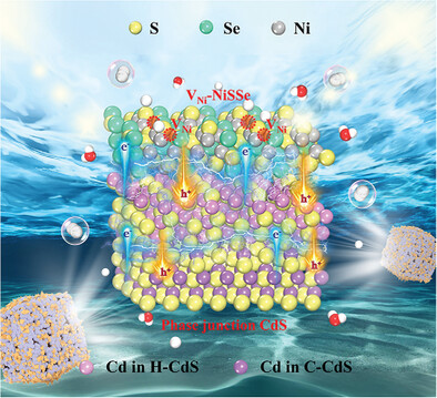 Ni Vacancy and the Se/S Ratio Regulate the p-Band Center of Hollow NiSxSe2-x/Phase Junction CdS to Achieve High Efficiency and Broad-Spectrum Photocatalytic Performance
