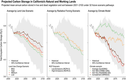 Effects of 21st-century climate, land use, and disturbances on ecosystem carbon balance in California