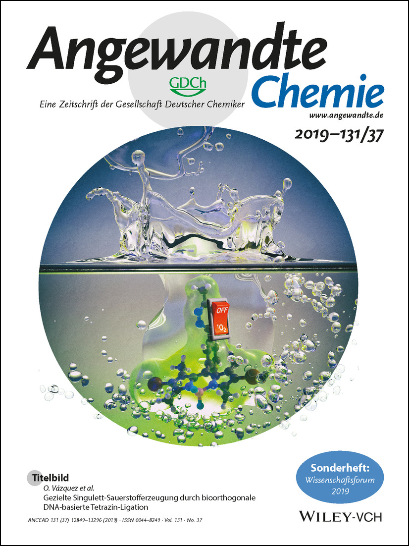 Titelbild: Gezielte Singulett-Sauerstofferzeugung durch bioorthogonale DNA-basierte Tetrazin-Ligation (Angew. Chem. 37/2019) Volume 131 Issue 37, 2019