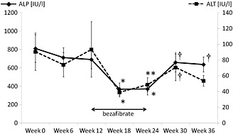 Prospective study of bezafibrate for the treatment of primary sclerosing cholangitis