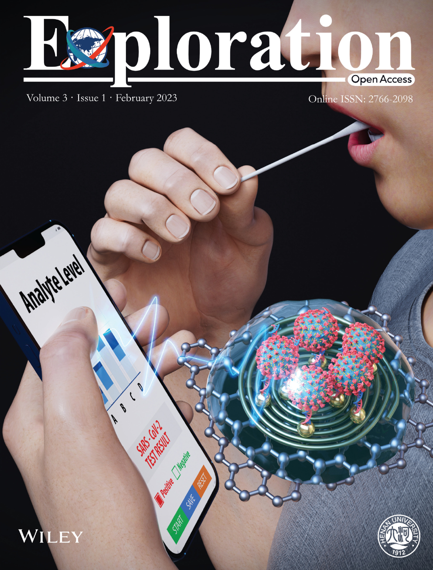 Front Cover: Advancement in COVID-19 detection using nanomaterial-based biosensors (EXP2 1/2023) Volume 3 Issue 1, 2023