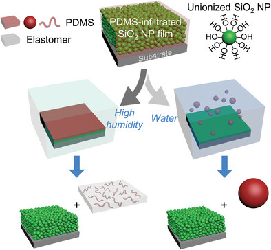 Water-Induced Separation of Polymers from High Nanoparticle-Content Nanocomposite Films