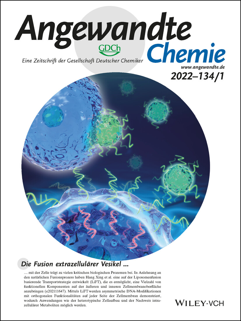Rücktitelbild: A Biomimetic Approach for Spatially Controlled Cell Membrane Engineering Using Fusogenic Spherical Nucleic Acid (Angew. Chem. 1/2022) Volume 134 Issue 1, 2022