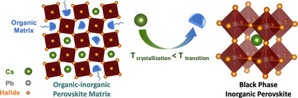 Organic Matrix Assisted Low-temperature Crystallization of Black Phase Inorganic Perovskites