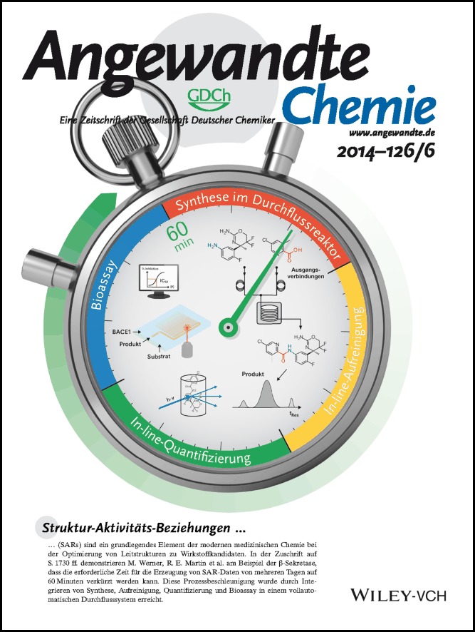 Innentitelbild: Nahtlose Integration von Dosis-Wirkungs-basiertem Screening und Flusschemie: effiziente Erzeugung von Struktur-Aktivitäts-Beziehungen von β-Sekretase(BACE1)-Hemmern (Angew. Chem. 6/2014)