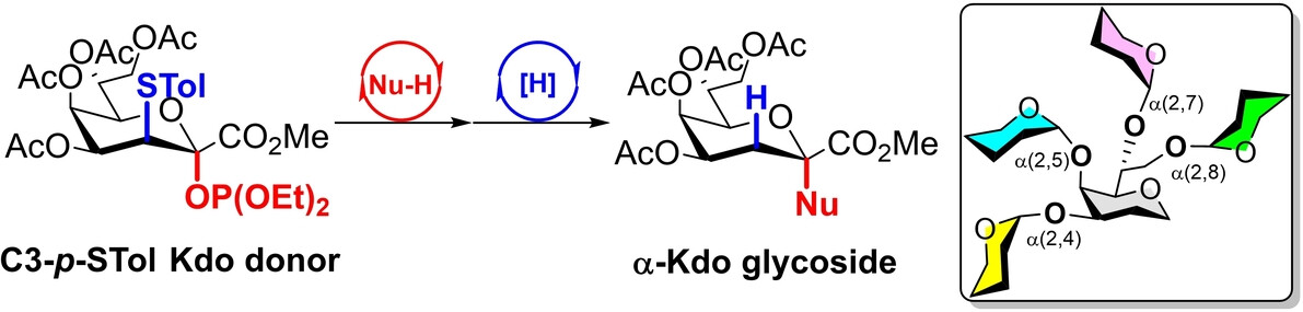 Stereocontrolled Synthesis of α-3-Deoxy-d-manno-oct-2-ulosonic Acid (α-Kdo) Glycosides Using C3-p-Tolylthio-Substituted Kdo Donors: Access to Highly Branched Kdo Oligosaccharides