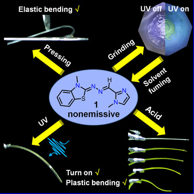 Multi-Stimuli-Induced Mechanical Bending and Reversible Fluorescence Switching in a Single Organic Crystal